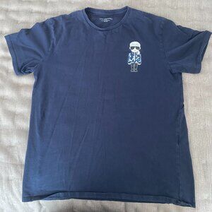 Karl Lagerfeld T-Shirt; Short Sleeve; Navy Blue Color; Medium Size